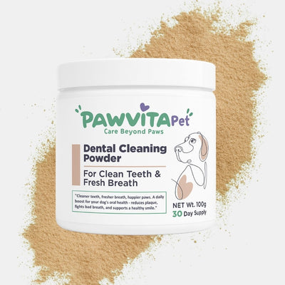 PawVitaPet Köpekler İçin %100 Doğal Diş Temizleme Tozu - Kötü Koku & Plak Kontrolü