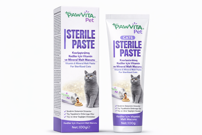 PawVitaPet Kedi Malt Macunu – Tüy Dökülmesini Azaltan, Tüy Yumağı ve Kusma Önleyici Multivitamin Takviyesi (100 gr)