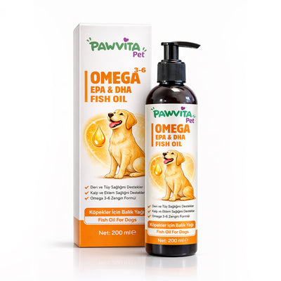 PawVitaPet Köpekler İçin Somon Yağı Omega 3-6 (EPA & DHA) – 200 ml